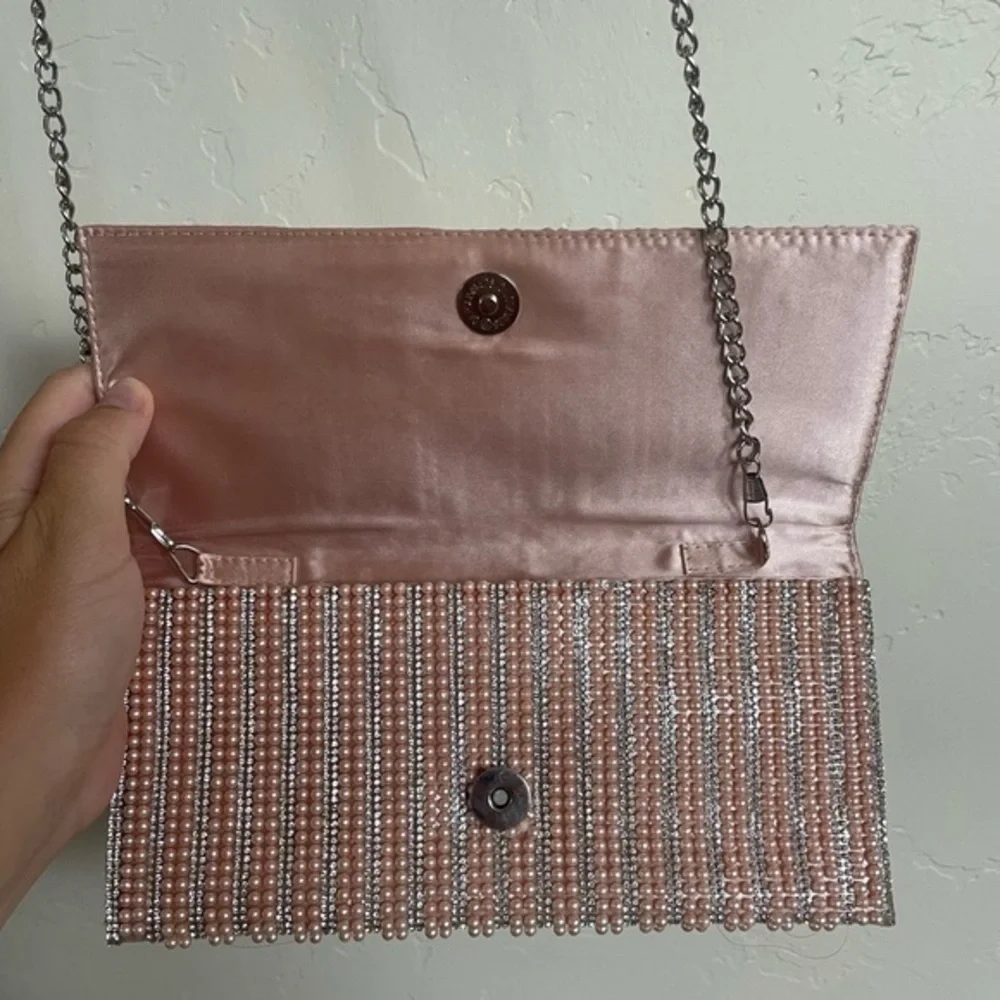 Pink Pearl Sparkly Cross Body/Clutch - Picture 7 of 12